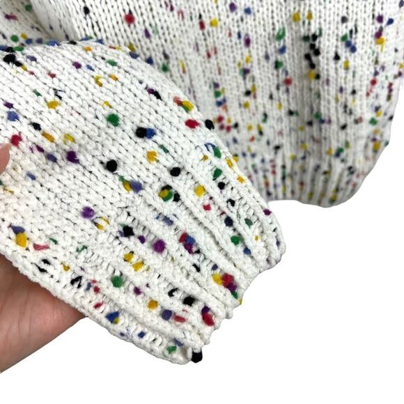 Disney Mickey Mouse Embroidered Turtleneck Confetti Knit Pullover Sweater Large - Picture 3 of 11